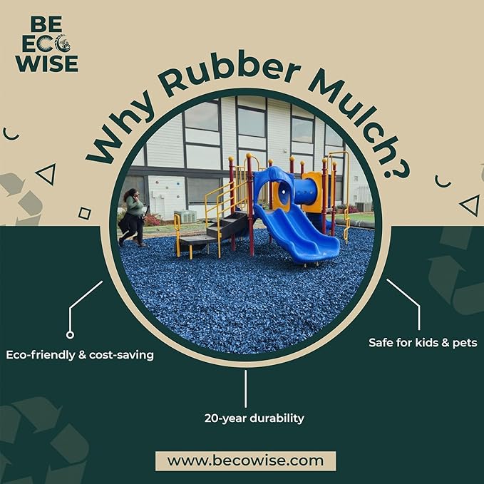 – 100% Wire-Free Premium Grade Shredded Rubber Mulch for Playgrounds & Landscaping | Safe for Kids & Pets, No Replacement Needed, Ultra Durable | Blue, 10 lb (0.6 cu ft)