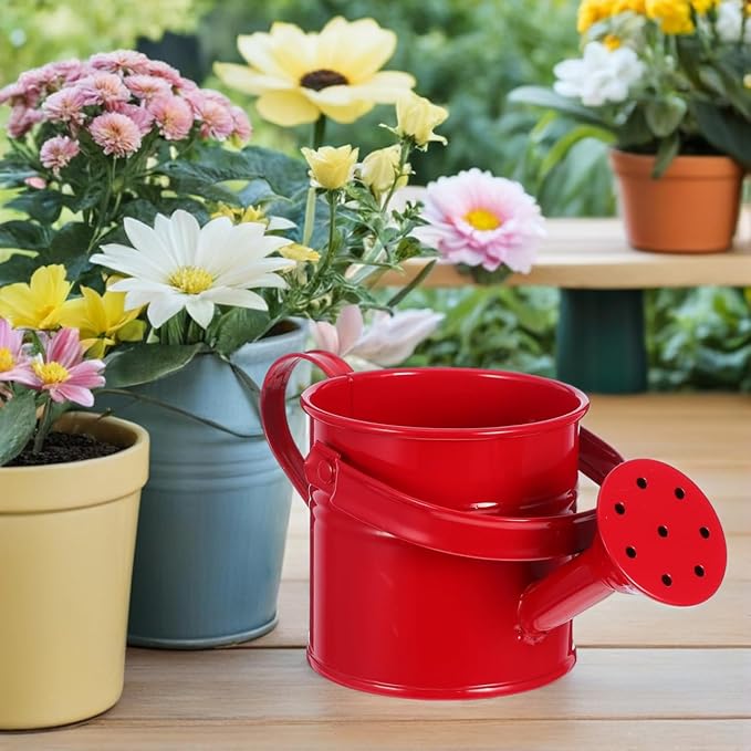 4Pcs Kids Watering Pot Metal Waterbottle Creative Watering Tin Small Watering Can Iron Sprinkling Kettle Portable Watering Can