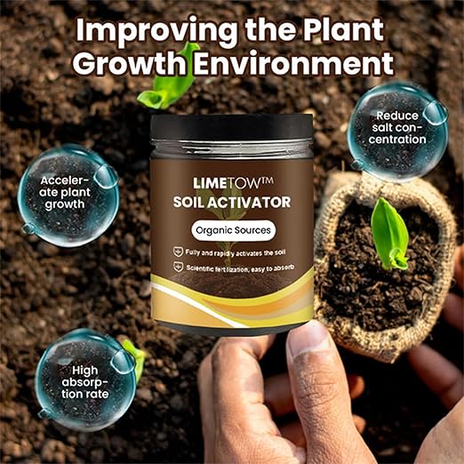 LIMETOW Premium Soil Activated Treasure - Organic Soil Activator & Plant Fertilizer for Raised Garden Beds, Potting Mix, and Seedling Compost (4Bottle)