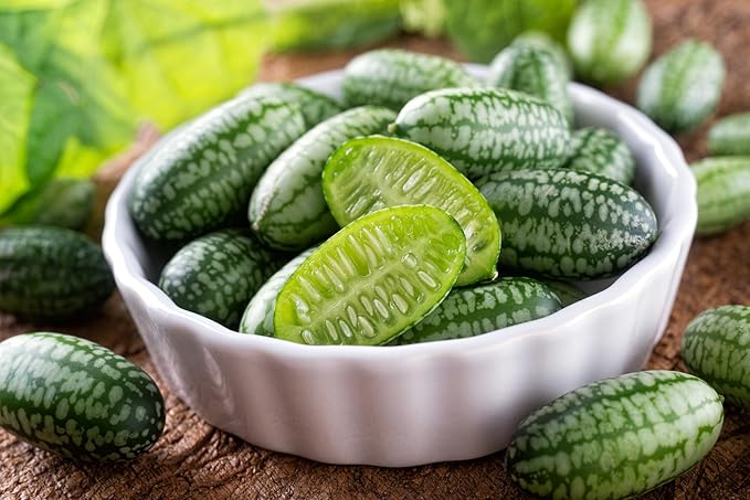 TKE Farms & Gardens - Cucamelon Seeds for Planting, 75 Heirloom Non GMO Seeds, Mexican Sour Gherkin Mouse Melon, Delicious Mini Fruits, Easy to Grow, Includes Instructions, Rare Garden Seeds, 1 Pack