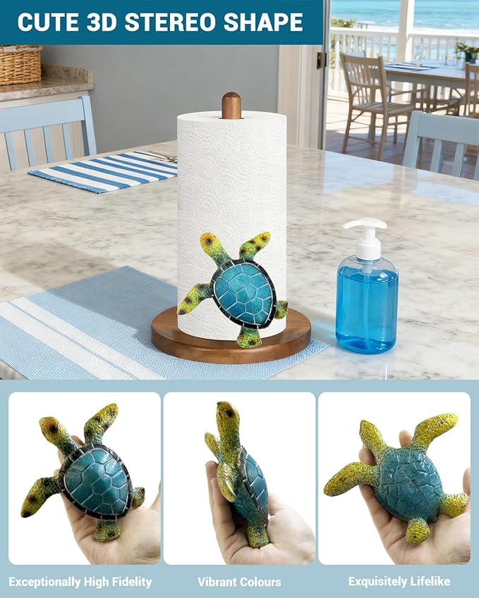 Beach House Decor, Turtle Coastal Grandma Decor for Home Kitchen & Bathroom, Turtle Gifts for Women, Funny Paper Towel Holder, Kitchen Accessories, Housewarming Gifts, Green
