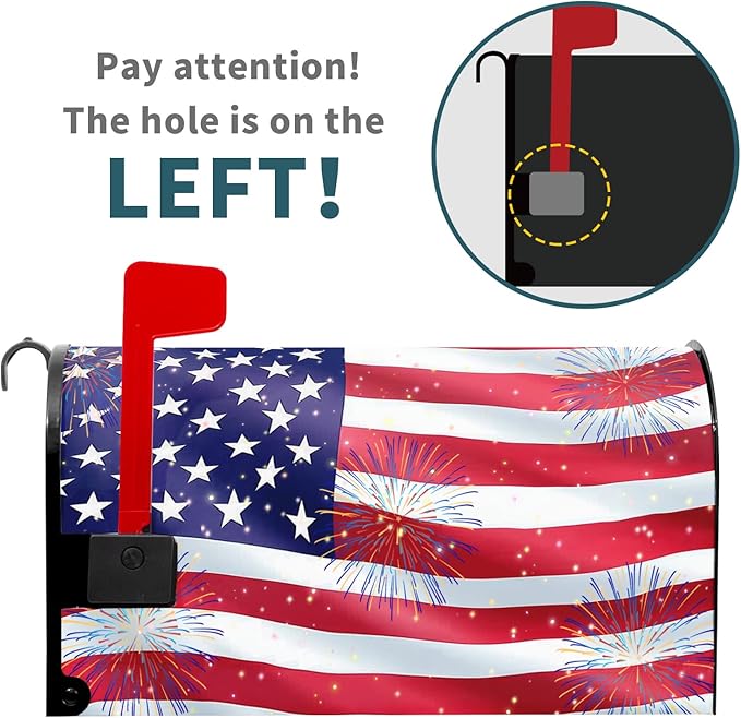 4th of July Mailbox Covers Magnetic Standard Size 21 X 25.5 Inch Patriotic American Flag Memorial Day Magnetic Mailbox Cover Wraps Post Box Cover Decoration Outdoor Garden Home Yard Outside