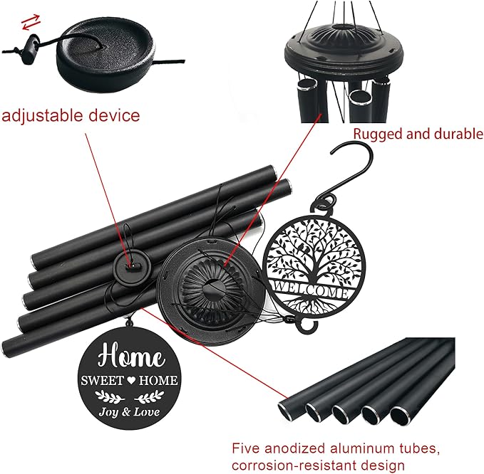 37'' House Warming Gifts New Home Wind Chimes,Housewarming Gifts Ideas for Women, Men, Couple, New Homeowner,Outdoor Decor for Patio,Garden,Yard