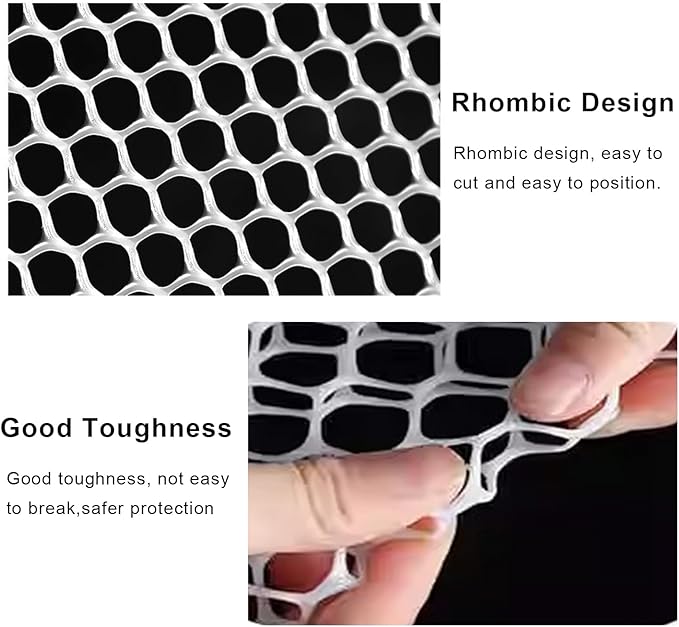Plastic Chicken Wire Mesh Fencing 39.3″ x 32.8′ Roll Pet Garden Safety Fencing Netting Durable Heavy Duty Snow Fence for Poultry Floral Bird Patio Barrier, Easy to(Size:1x10M - Mesh 1.2cm,Color:White)