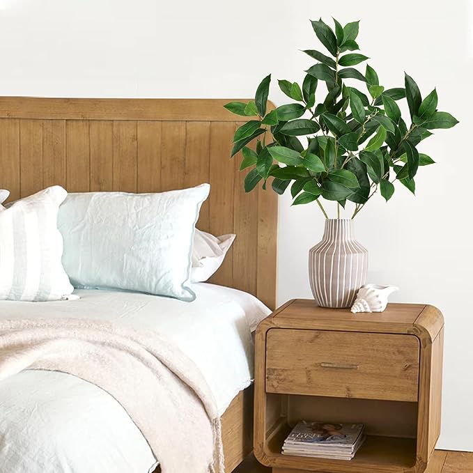 40.5 Artificial Greens Branches 3Pcs Fake Leaf Stem Eucalyptus Branches Faux Plants for Home Bedroom Office Wedding Vase Table Centerpiece Decoration