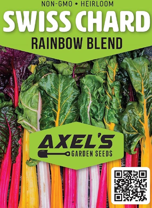 Rainbow Swiss Chard Seeds for Planting Heirloom Non GMO Packets 50 Seeds – Plant & Grow Swiss Chard Home Outdoor Garden, Great Gardening Gift - 5 Packets
