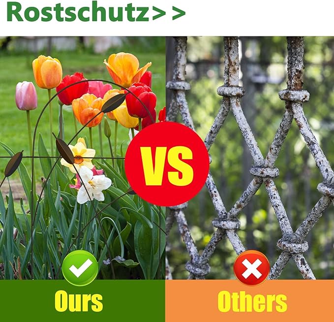 Metal Decorative Garden Fence Border, 32 in x 16 ft,Rustproof Wrought Iron Landscape Fencing for Flower Bed, Trees (Dark Brown)