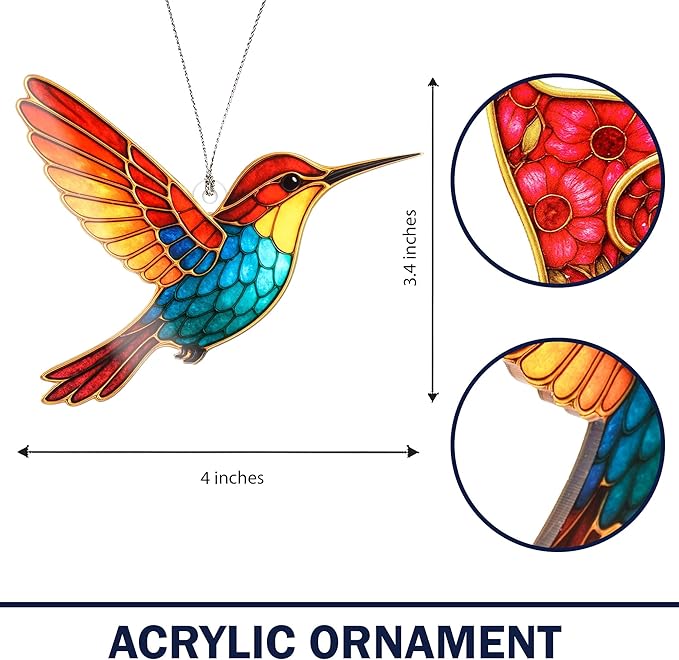 Christmas Ornaments - Hummingbird Christmas Ornament - Hummingbird Gifts for Women - Bird Ornaments for Christmas Tree - Hanging Decor for Xmas Tree - Christmas Ornament 2025 - Gift Exchange