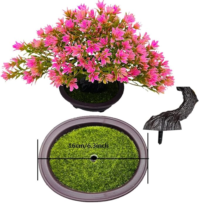 Artificial Bonsai Tree Juniper Faux Plants Indoor Small Fake Plants Decor with Ceramic Pots for Home Table Office Desk Bathroom Shelf Bedroom Living Room Farmhouse Decorations