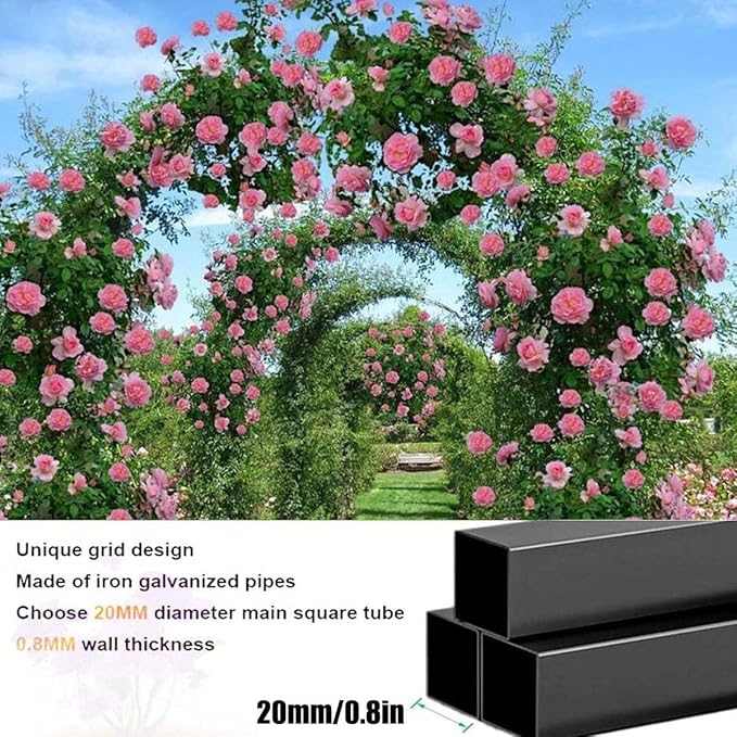 Garden Arbor, Metal Wedding Arch for Ceremony Party, Garden Trellis for Climbing Plants Outdoor, Wide 55" 71" 87" 103" 118" 134" Garden Arch Stand for Garden, Backyard, Lawn(Brown,55" x 91" x 16")