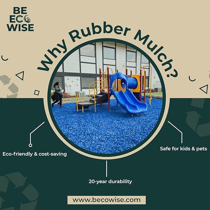 – 100% Wire-Free Premium Grade Nugget Rubber Mulch for Playgrounds & Landscaping | Safe for Kids & Pets, No Replacement Needed, Ultra Durable | Blue, 20 lb (0.8 cu ft)