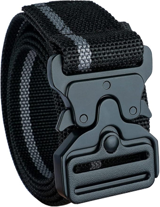 MELOTOUGH Quick Release Work Belt 1.5 Inch Web Work Tool Belt with Heavy Duty Metal Buckle for Tool Pouch, Construction, Electrical (Grey)