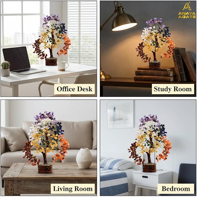 7 Chakra Crystal Tree of Life – Handmade Healing Crystals and Crystals and Healing Stones Money Tree for Home & Office Decor – Feng Shui Spiritual for Women