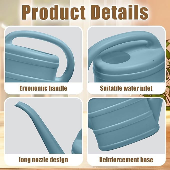 ZXJ Small Plant Watering Can - 1/3 Gallon - Grey