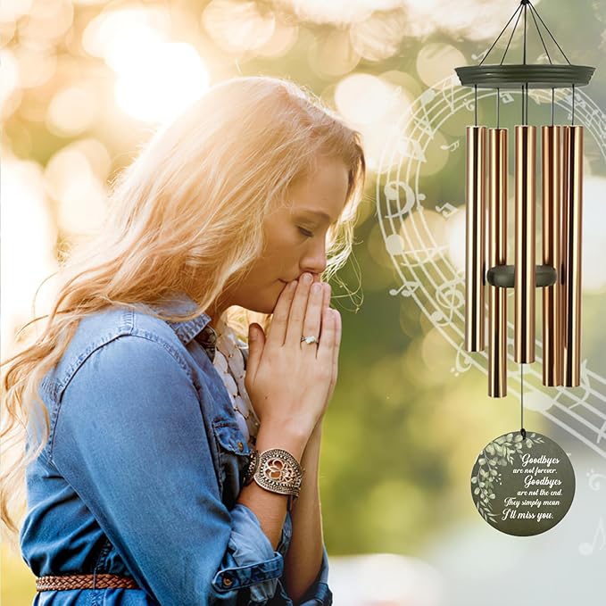 Personalized Sympathy Wind Chime, Memorial Gifts for Loss of Mother or Father, Sympathy Gift, Funeral Gifts for Bereavement, Product in USA