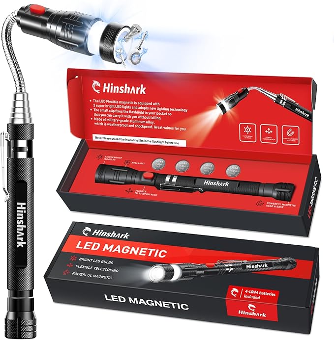 Stocking Stuffers Gifts for Men Extendable Telescoping Magnetic Pickup Tools, Mens Gifts for Christmas Birthday Gifts for Men Dad Husband Him Grandpa, White Elephant Gift for Adults Cool Gadgets Tools