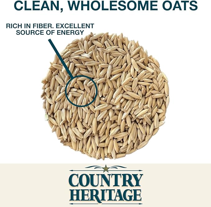 Country Heritage Whole Oats - Feed Grade Grains - for Horses, Cattle, Sheep, Goats and More - 50 Pounds