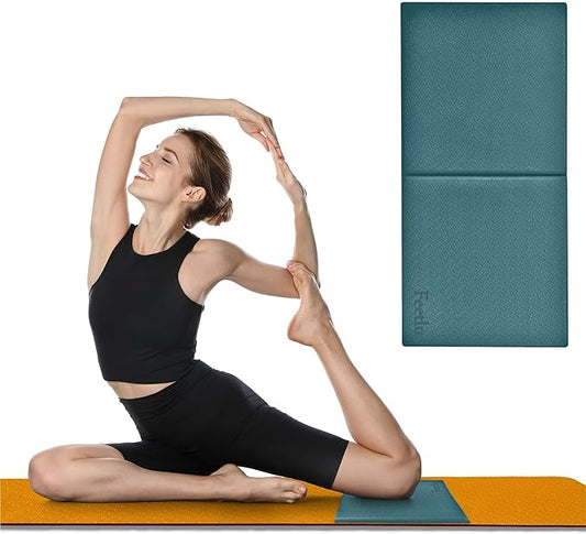 Yoga Knee Pad Cushion Exercise Knee Pad Folding, 1/2" Thick 24"x12" Eliminate Pain During Yoga or Exercise Workout– Extra Thick Padding& Support for Yoga Pilates, Fitness Exercise