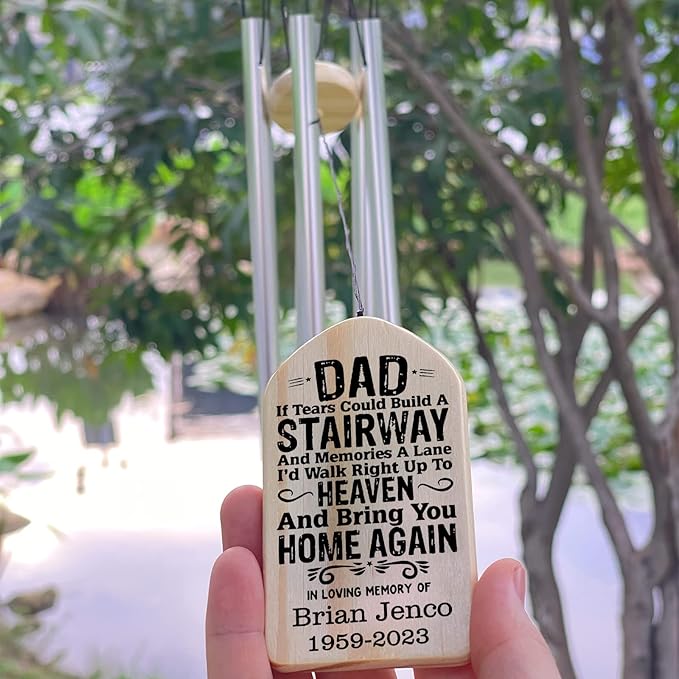 Memorial Wind Chimes - Sympathy Gifts for Loss of Dad, Remembrance Gifts in Loving Memory