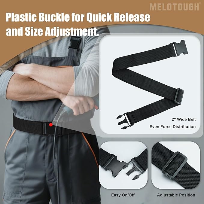 MELOTOUGH Electrician Tool Pouch with Belt Clip, 2 Inch Heavy Duty Work Belt Set for Men, Utility 13 Pockets Tool Pouch for Contractors & Roofing, Adjustable Carpenter Organizer Set
