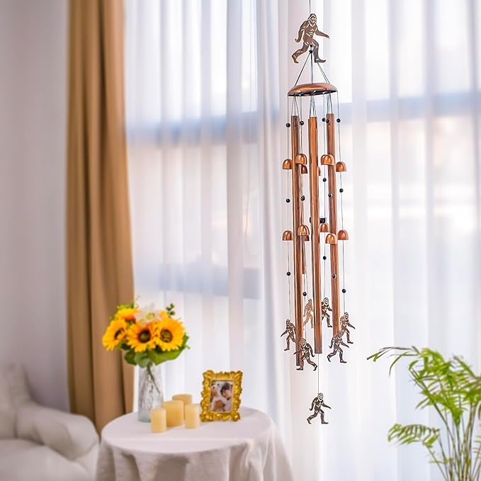 Extra Large 55 inch Bigfoot Wind Chimes for Outside,Big Foot Sasquatch Gifts for Men Women/Memorial Gifts/Birthday Gift Metal windchimes Outdoors/Indoors,Garden Decor,Patio,Home,Porch,Yard Decoration