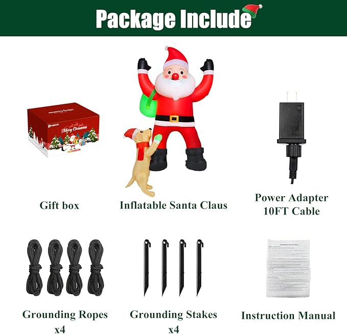 7 FT Outdoor Christmas Decorations Inflatables Climbing Santa Claus Decor with LED Lights, Christmas Blow Ups, Xmas Decorations for Window Roof Holiday Yard Party