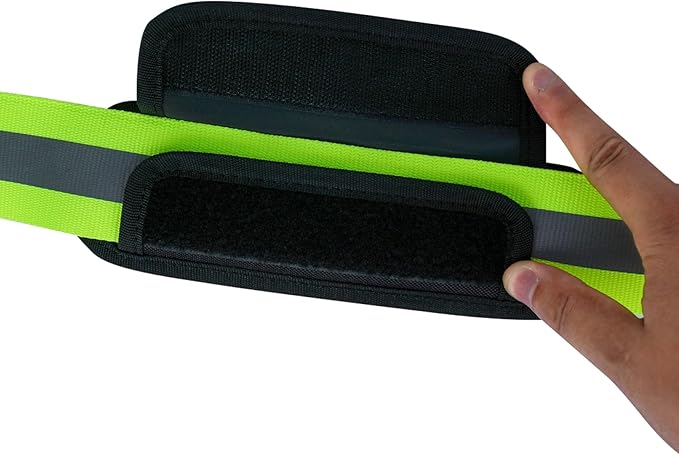MELOTOUGH High Visibility Tool Belt Suspenders Safety Reflective Tool belt Harness for Heavy Duty Work belt with Movable shoulder Pads, Quick lobster clasp (4 point support with high visibility)