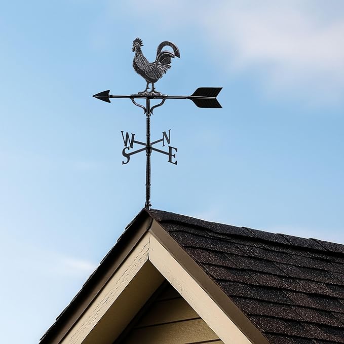 Montague Metal Products 32-Inch Weathervane with Swedish Iron Rooster Ornament