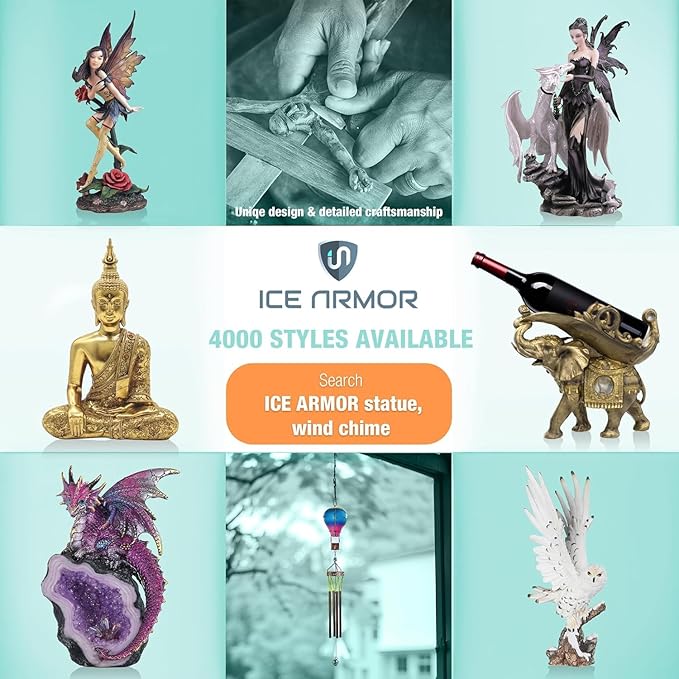ICE ARMOR 10.25" H Fairy on Flying Sword Figurine Statue Sculpture Ornament Decoration Home/Room Decor Ideas for Housewarming, Holidays and Birthdays Great Collectible Addition