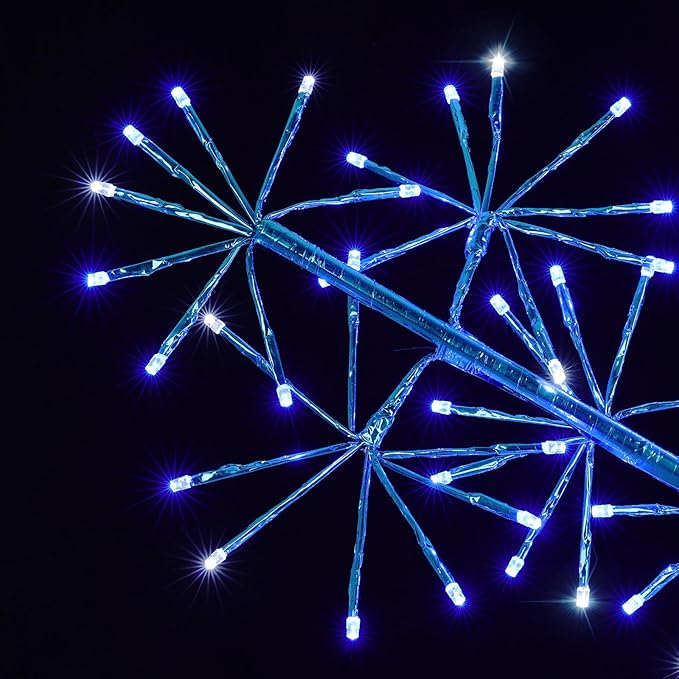 Hanging Christmas Snowflake Lights, 30’’ Large Blue Snowflake with 240 Blue LEDs Twinkle for Indoor Outdoor Decorations