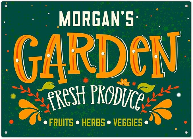 Custom Garden Signs, Personalized Sign for Garden, Ideal for Mom, Mother Or Christmas Gift Sign, 10x14 Inches, Rust Free .040 Aluminum, Fade Resistant, Made in USA by Sigo Signs