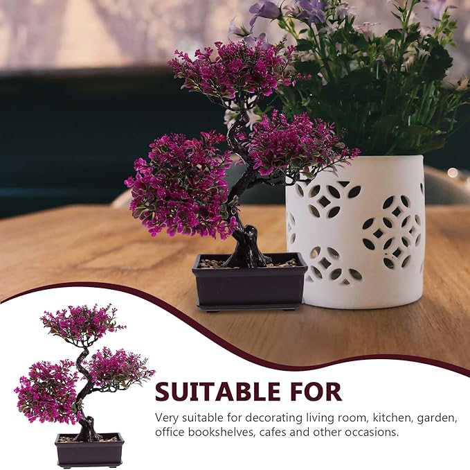 Cabilock Artificial Bonsai Tree 14 Inches Faux Juniper Plant with Ceramic Pot Indoor Decor for Desk Shelf Bathroom Bedroom Office Home Decoration