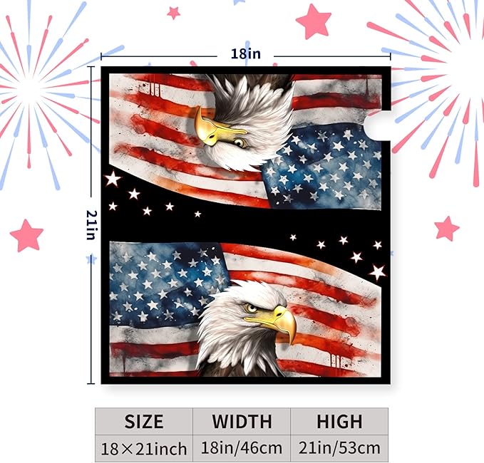 Magnetic Mailbox Covers Standard Size 21x18 Inches American Eagle Flag Waterproof Mailbox Post Magnet Wraps Patriotic Labor Day Letter Box Covers for Home Garden Yard Decor