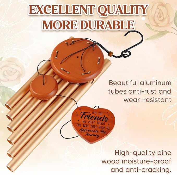 Best Friend Birthday Gifts for Women, Unique Friendship Gifts for Women, Ideas Wind Chimes for BFF, Soul Sister, Unique Outdoor Garden Decor for Female 36" Wind Chime
