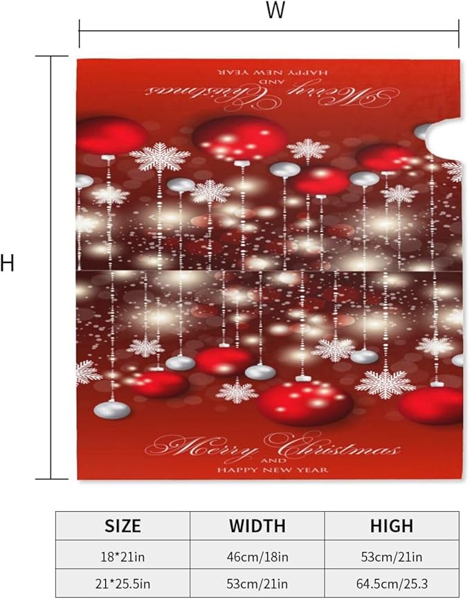 Christmas Mailbox Covers Red Glitter Snowflake Ball Magnetic Letter Post Box Cover Standard Size 21 x 18 Inch Garden Yard Home Decorative