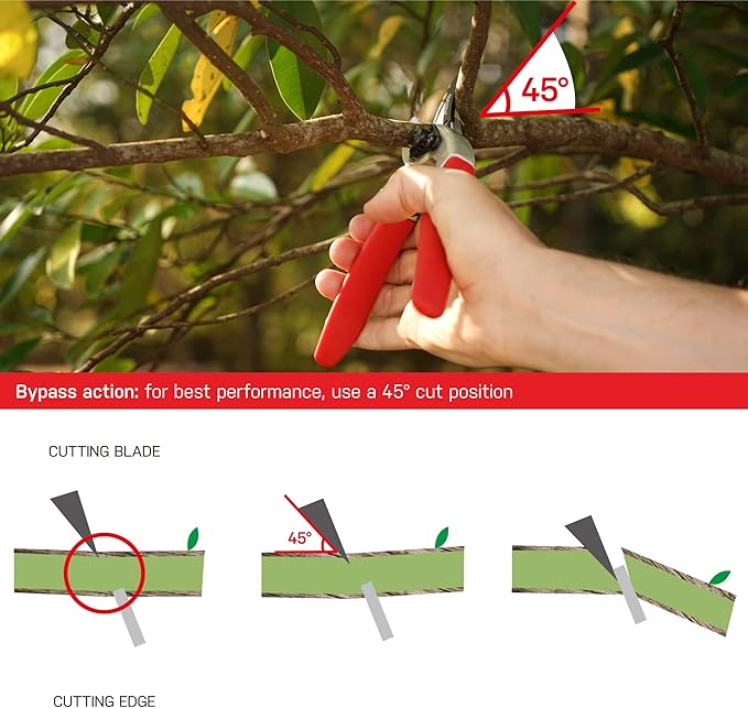 Eden 39002 Adjustable Bypass Pruning Shears, 7/8 inch cutting diameter for Stems and Branches