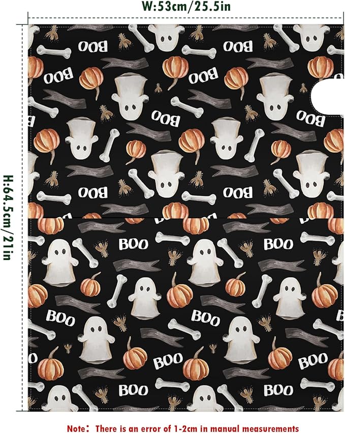 Boo Spooky Mailbox Magnetic Covers Halloween Ghost Mailbox Cover 25.5x21 inch Pumpkin Mail Box Wrap Decorations for Outside Garden Yard Black