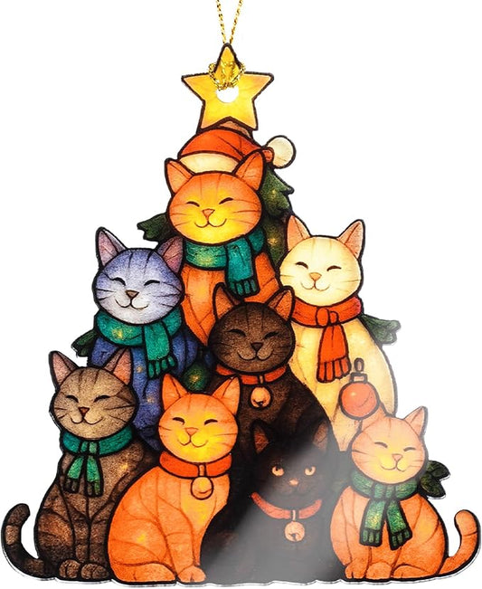 Funny Christmas Ornaments 2025 cat Ornaments - cat Christmas Ornament - Cats Ornaments for Christmas Tree - Christmas Ornament - Cats Christmas Decor - catt Lover Gifts