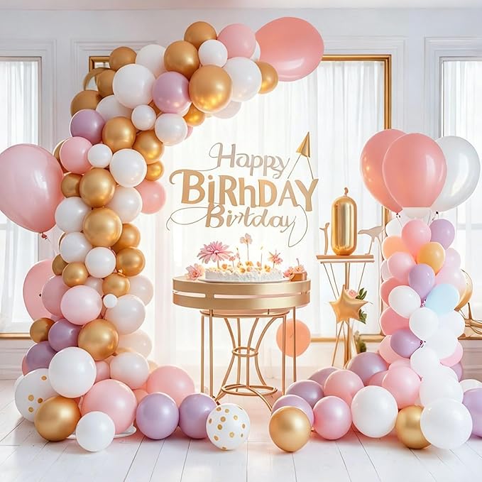 Chamvis Balloon Arch Stand, Ajustable Balloon Arch Kit Wedding Arch Frame Flower Arch Stand Half Curve Arch Backdrop Balloon Stand
