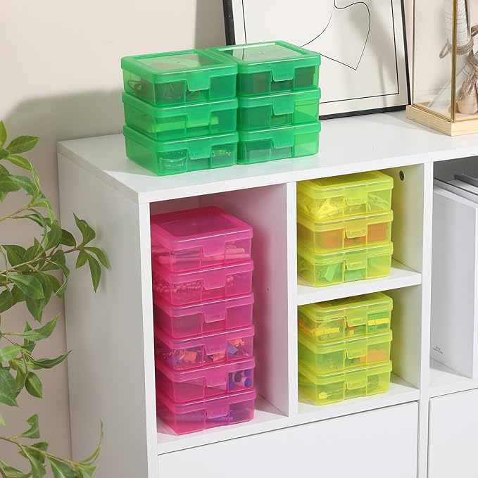 novelinks 18 Pack Small Plastic Storage Containers Clear Arts & Crafts Storage Boxes & Organizers Stackable Small Containers With Lids For Organizin (Set 3)