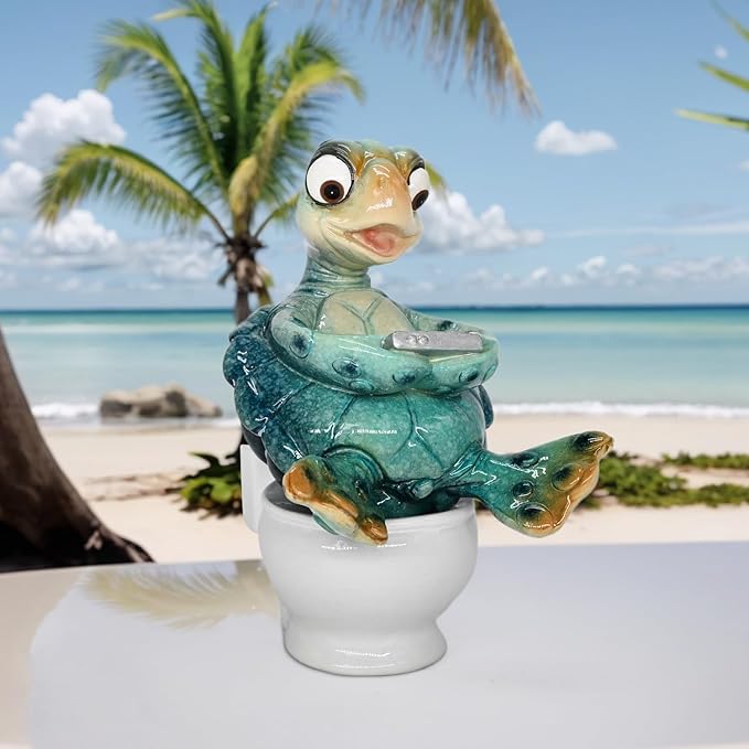 Funny Desk Decor Turtle Figurines Beach Decorations Home Ocean Room Decor Beachy Weird Bathroom Coastal Bedroom Nautical Party Gifts Men Knick Knacks Shelves Table Funky