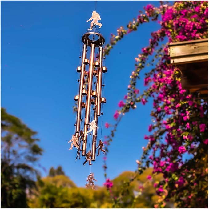 Extra Large Bigfoot Wind Chimes Outdoor Big Foot Sasquatch Gifts for Men Women Mom Dad Birthday Gardening Gifts Metal WindChimes for Outside/Indoors, Lawn, Patio, Yard Decor, Garden Decorations