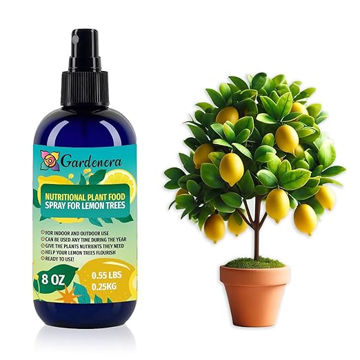 Gardenera Premium Nutritional Plant Food Spray for Lemon - Balanced Nutrition Plant Superfood | Excellent Growth Booster for Lemon Trees in Pots - 8oz