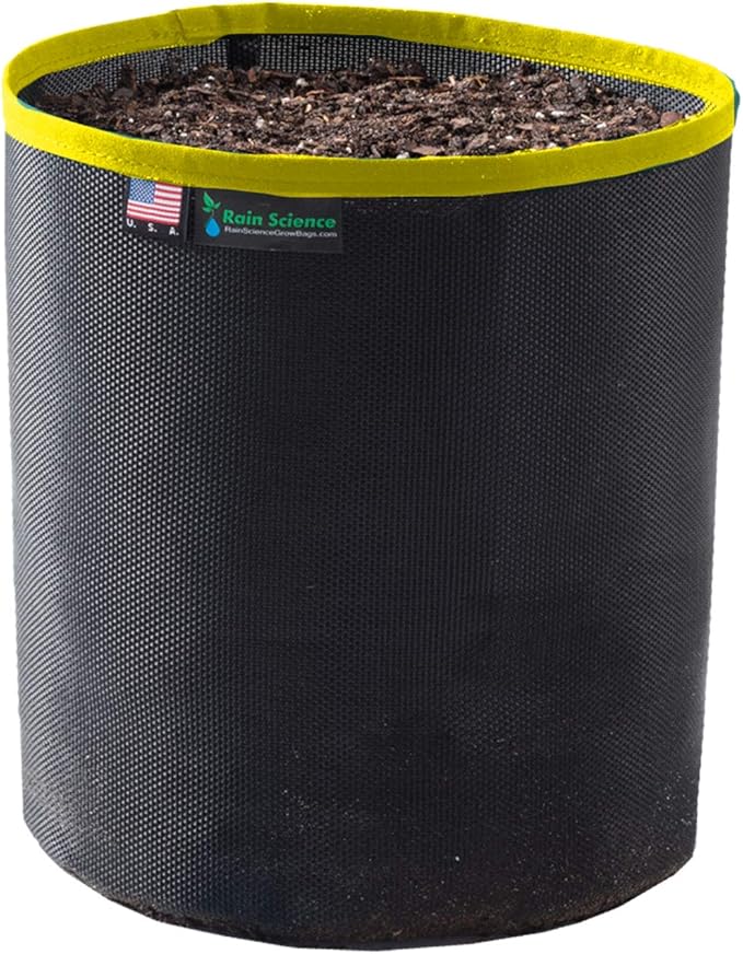 Grow Bag 2 Gallon, Planting Pots - Colorful Plant Grow Bags Pots Gardening Vegetable - Air Pruning Mesh Fabric Plant Container - (Black/Yellow)