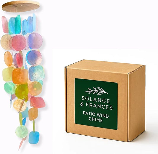 Solange & Frances Garden Decor Wind Chimes for Outside - Elegant Patio Decorations Outdoor, Yard Decor Gifts for Women, Ideal White Elephant Gifts, Christmas Decoration Indoor