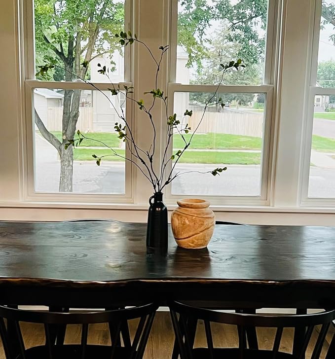 3pcs Artificial Ficus Branches Greenery for Vase, Faux Silky Eucalyptus Stems, Tree Twig for Home, Office, Banquet Decor (A-Green)