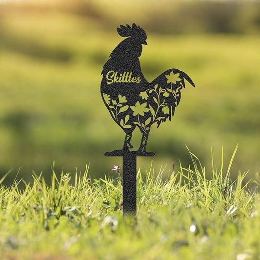 Personalized Metal Chicken Coop Sign, Custom Name Chicken Coop Signs for Outside, Decorative Garden Stakes, Metal Yard Art, Backyard Farmhouse Decor, Chicken Gifts for Women Man Color05