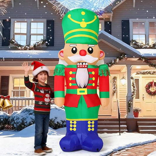 COMIN 6.5FT Christmas Inflatable Nutcracker Soldier Blow-Up Yard Decoration with LED Lights Xmas Holiday Décor for Outdoor Lawn Garden