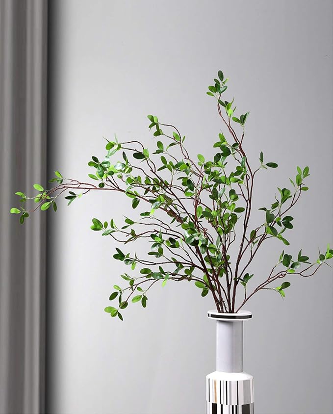 Artificial Plant 43.3 Inch Green Branches Leaf Shop Garden Office Home Decoration (6 pcs)