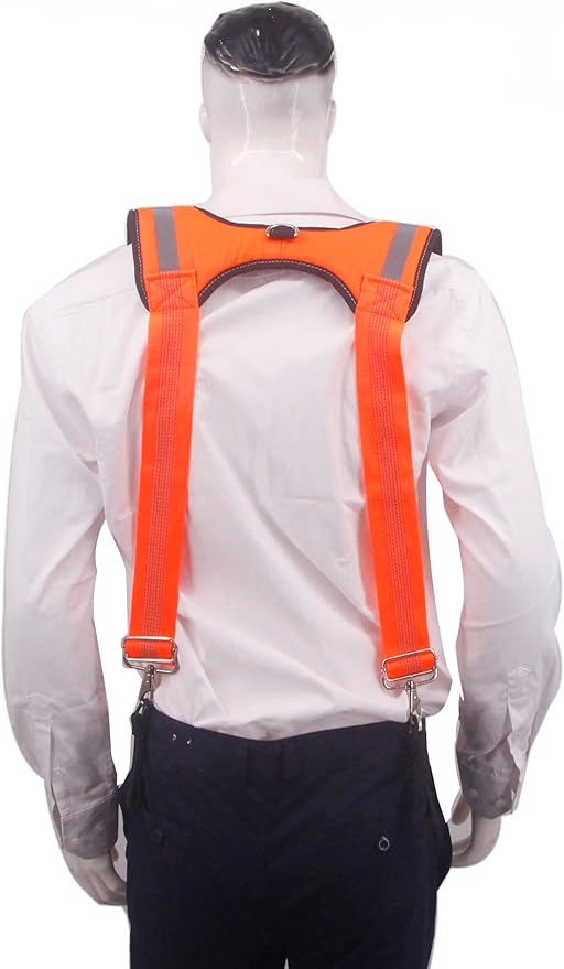 Tool Belt Suspender for Men 4 Point Padded with Attachment Loops, WristBand Pouch Pocket for Construction Worker